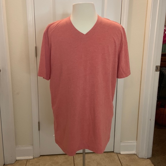 Alfani slim fit tee shirt with V neck light red‎ washed color look men’s XL - Picture 1 of 2